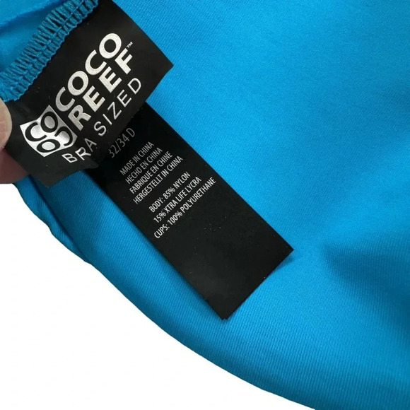 Coco Reef Reversible Verso Twist Underwire Bikini Top Python Blue Size 32/34D - Picture 8 of 13